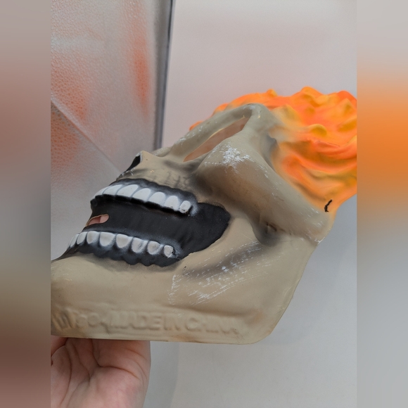 VTG 2004 Marvel Plastic Flaming Skull Ghost Rider Halloween Mask Fragile Cosplay - Picture 5 of 11